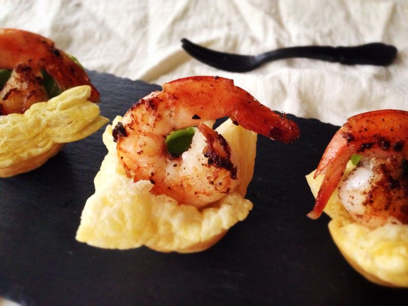 派對小點:羅勒檸檬鮮蝦杯 Lemon and Basil Shrimp Cups