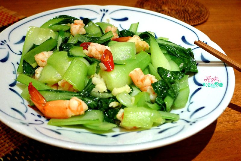 鮮蝦炒青江菜