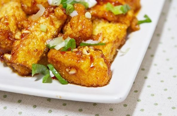 蒜味甜辣黃金豆腐