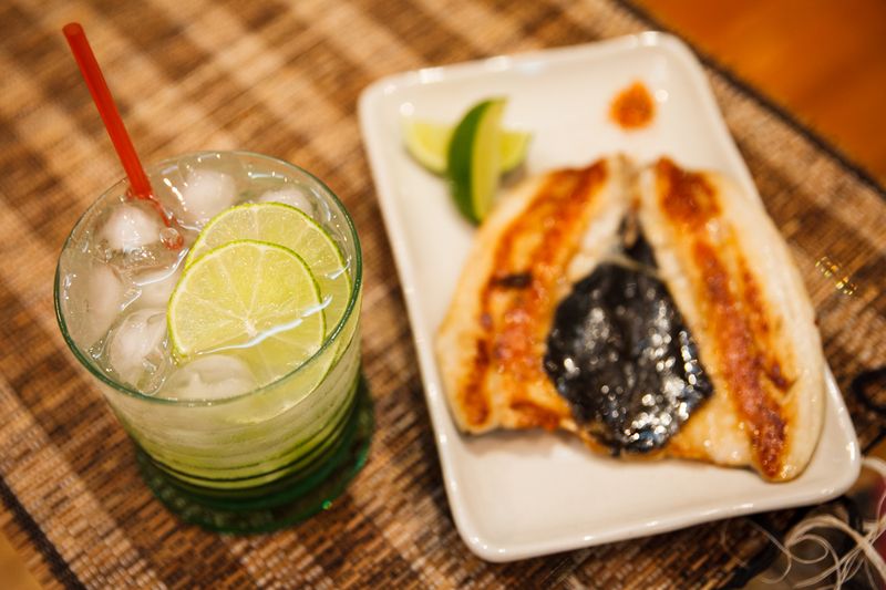 伏特加調酒 + 乾煎虱目魚