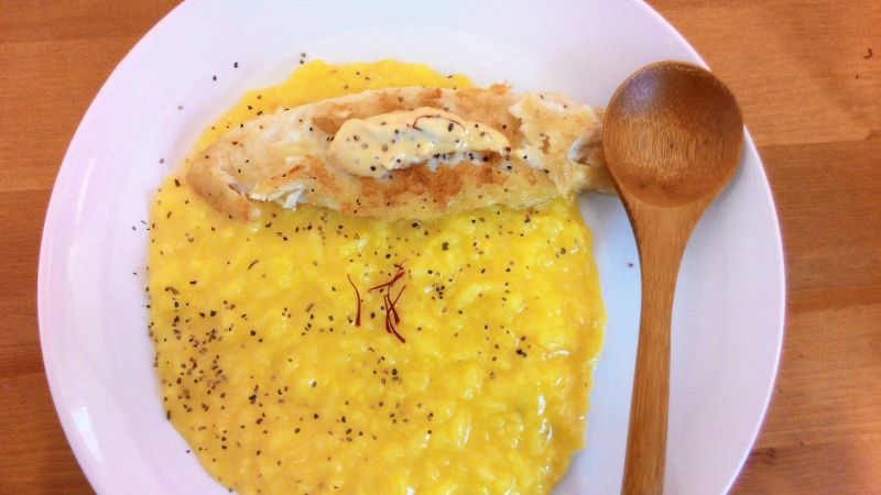 番紅花魴魚燉飯
