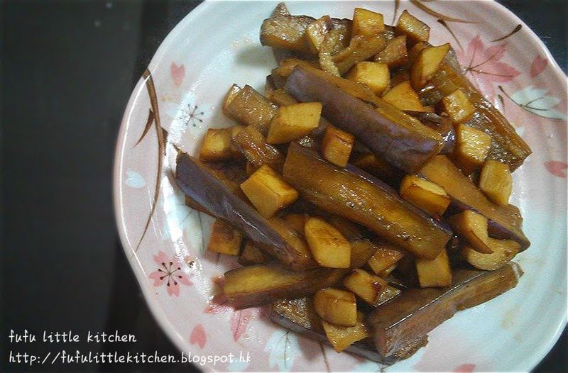茄條炒菇粒