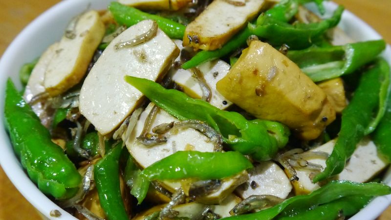 糯米椒小魚豆乾.