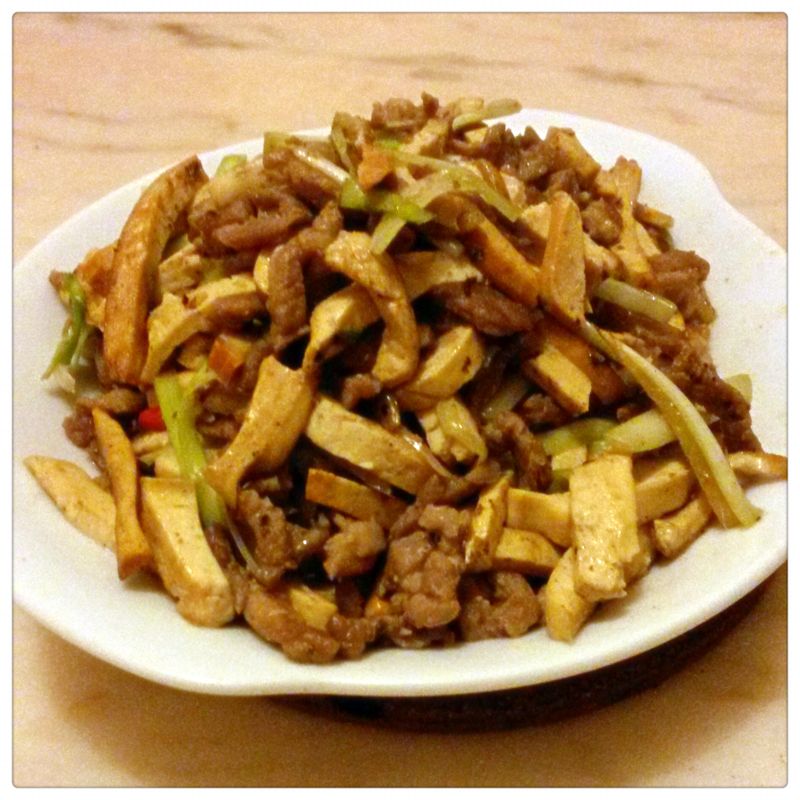 豬肉豆乾炒韭黃