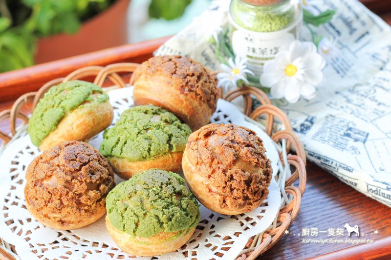 雙色菠蘿小泡芙(附香草卡士達醬做法)