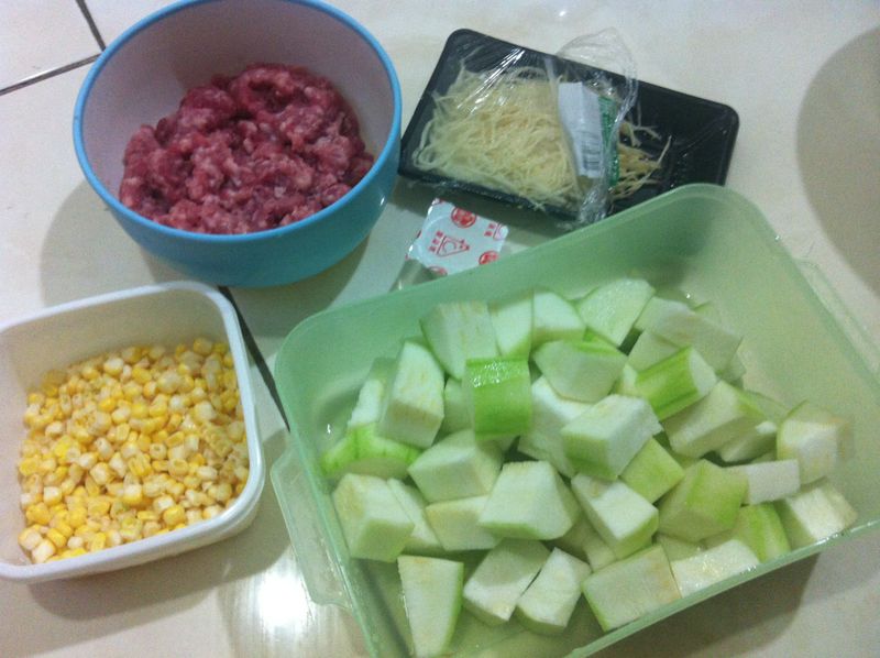 絲瓜絞肉粥