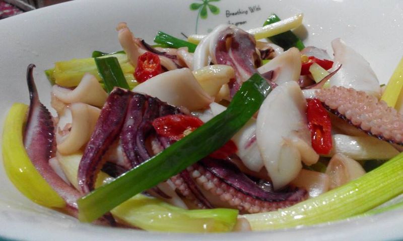青蔥炒透抽【澎湖野生水產】