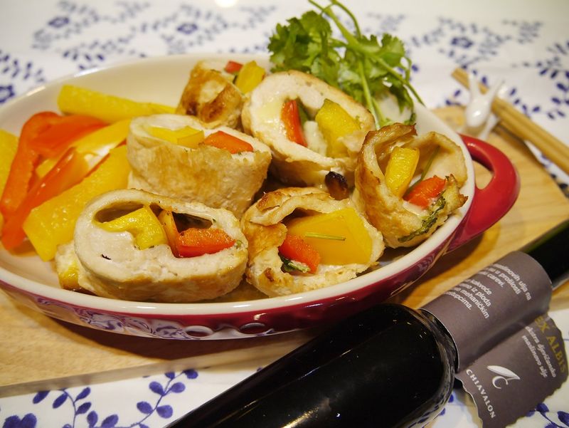 孕婦食譜:起士甜椒雞肉捲