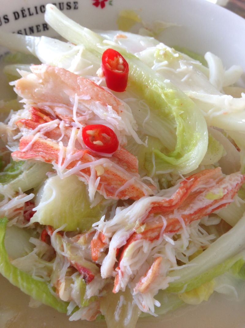 松葉蟹肉炒白菜苗