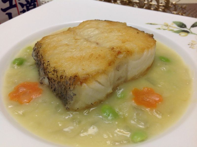 白醬毛豆鱈魚
