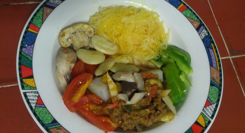 [電鍋料理]素肉咖哩金桔醬拌米粉