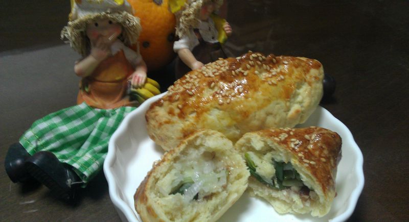 [氣炸鍋料理]起司蔥燒麵包