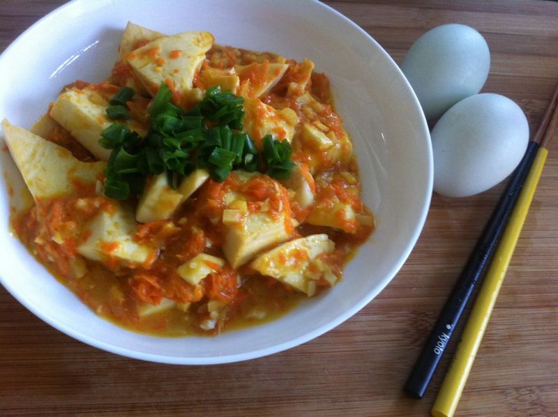 【蟹黃豆腐煲】鹹鹹甜甜豆腐料理