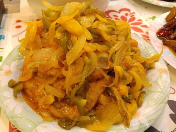 彩椒甜辣醬炒豆皮