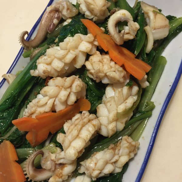 玩味。沙茶中卷炒Ａ菜