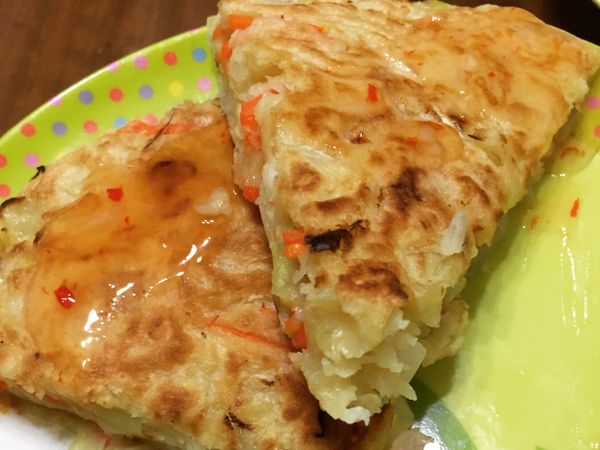 高麗菜蝦仁煎餅