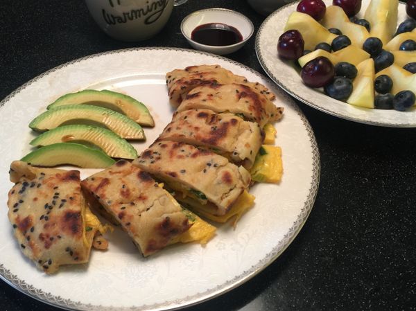 元氣的一天：健康全麥芝麻蛋餅