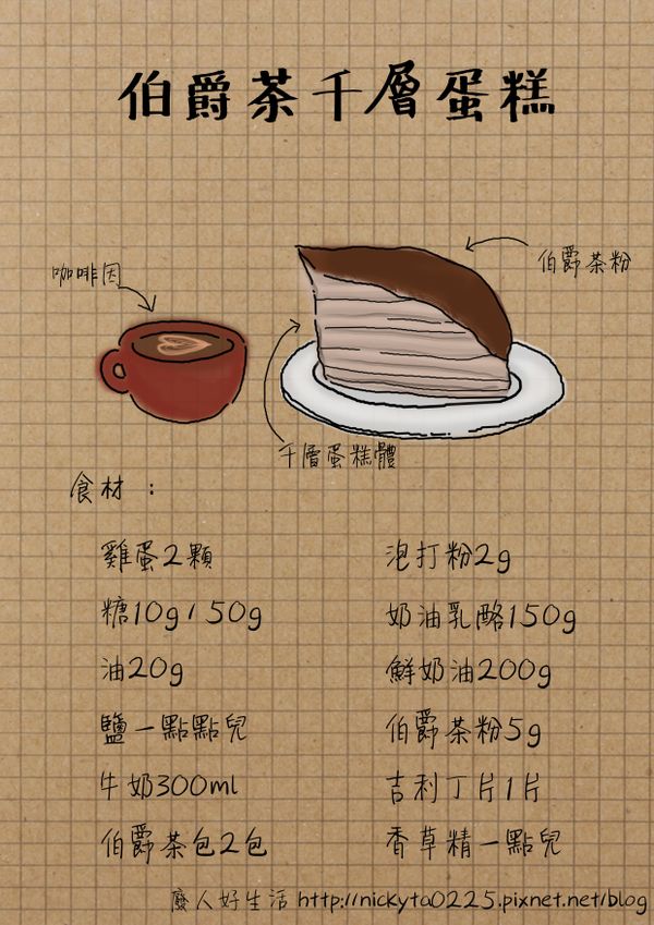 [免烤箱]伯爵茶千層蛋糕