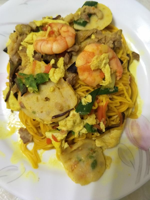 薑黃入菜-木須炒麵