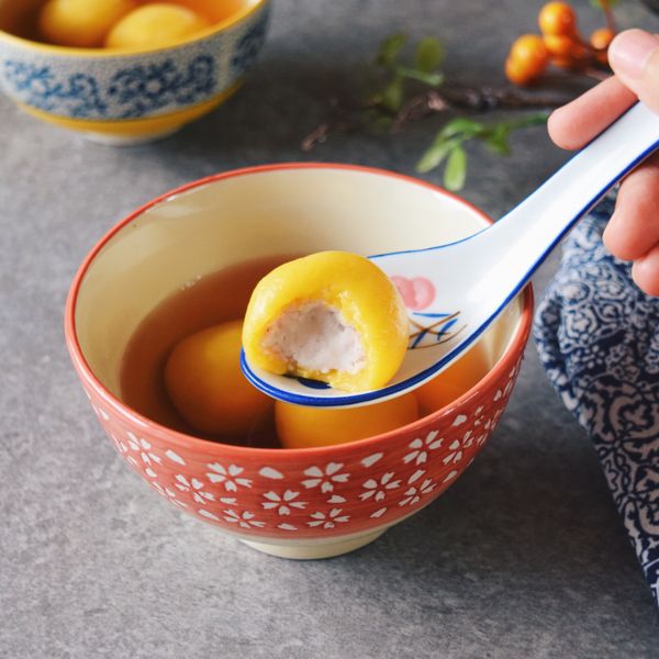 南瓜芋頭湯圓配菊花茶