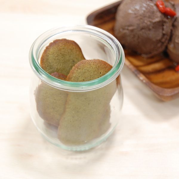 巴西莓與抹茶的蘭朵夏餅