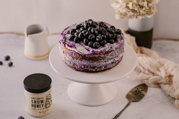 藍莓大理石紋裸蛋糕（無麩質、無糖）