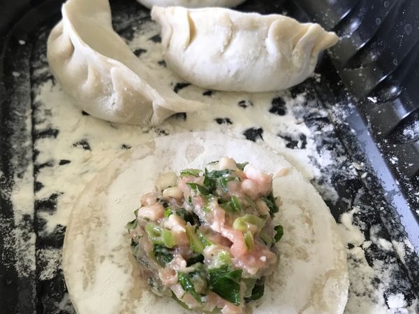 青江菜豬肉蔥水餃