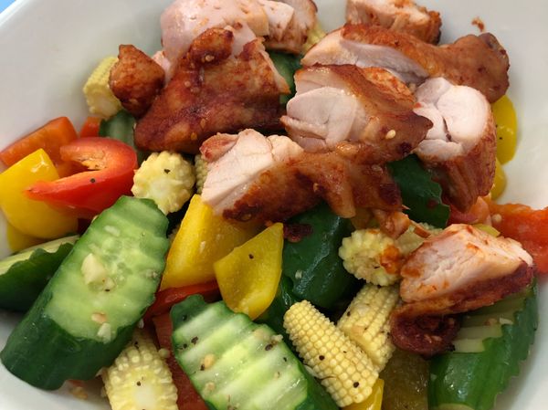 溫沙拉+韓式烤雞腿