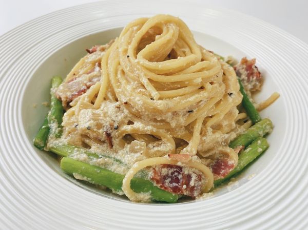 味噌豆腐醬培根義大利麵