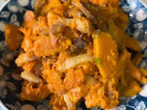 南瓜炒五花肉絲