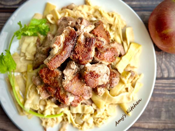 香煎梅花豬佐桂竹筍 / 當季家常菜