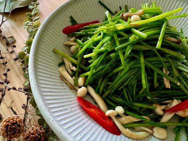 （清炒）美白菇辣炒水蓮