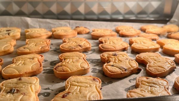 聖誕襪--蔓越莓壓模餅乾