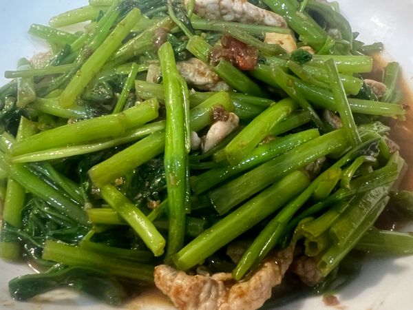 沙茶肉絲空心菜