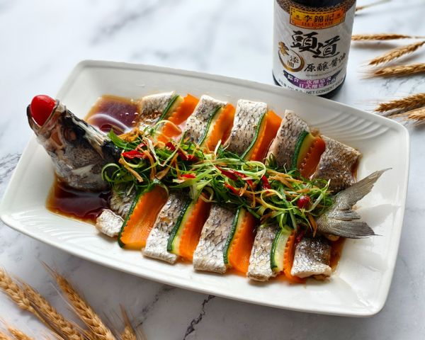 醬香時蔬海上鮮。李錦記頭道零添加原釀醬油