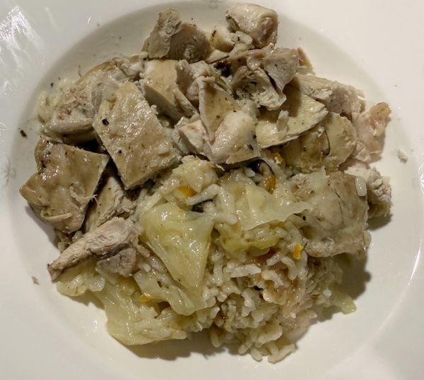 雞腿排高麗菜飯