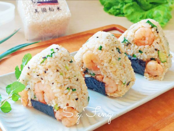 日式蝦仁櫛瓜飯糰(美國稻米)