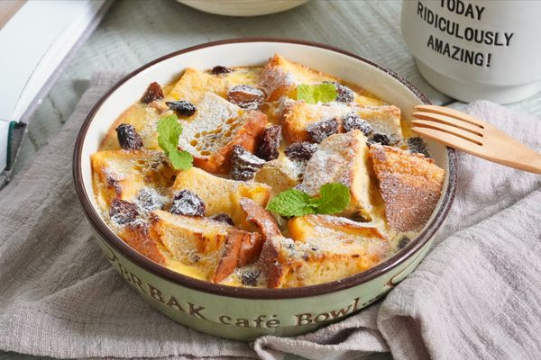 適合冬日的暖烤紅豆南瓜麵包布丁