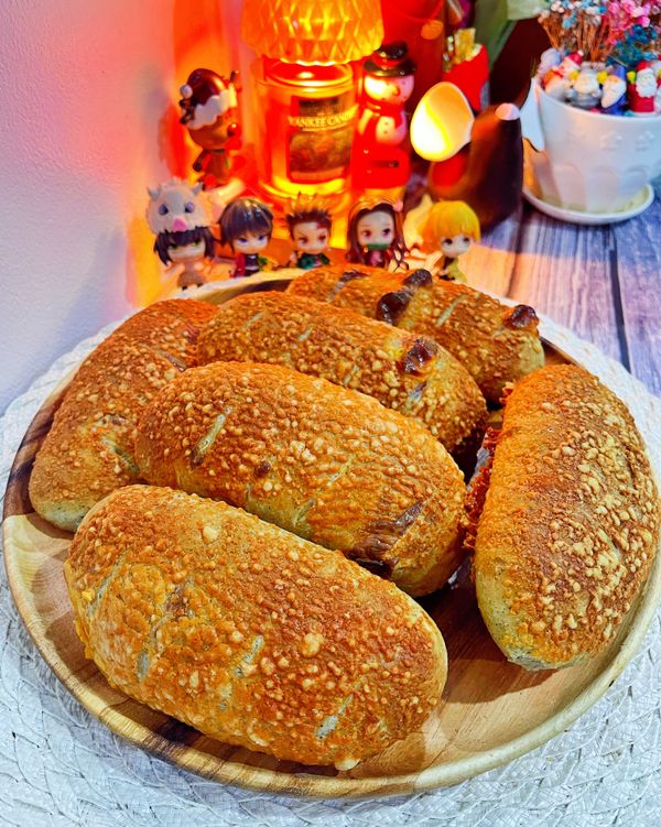 免揉火腿起司小歐包