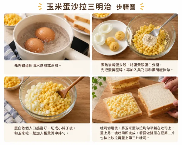 玉米蛋沙拉三明治