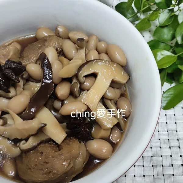 清粥小菜系列-醬燉香菇花生麵輪