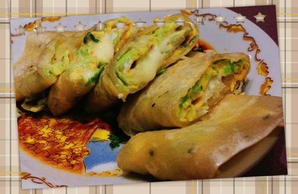 營養的蔬菜起司蛋餅