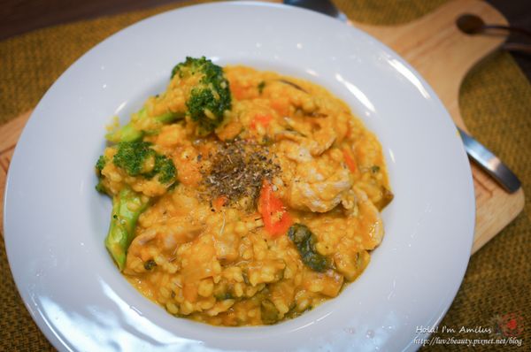 姐的霸氣料理! 香噴噴南瓜奶香豬肉燉飯