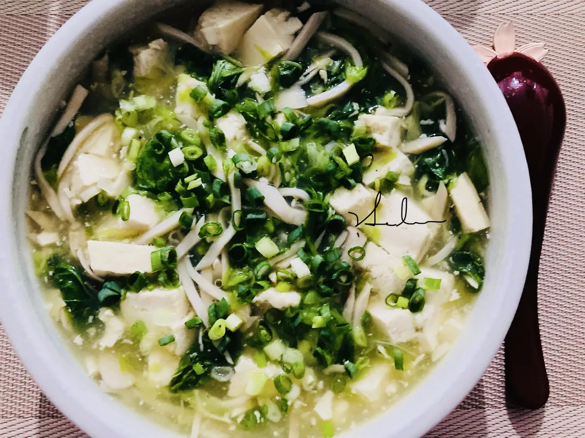 莧菜杏鮑菇豆腐羹/素/低卡
