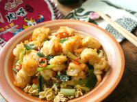 蔥爆蝦仁麵[統一麵創意料理]