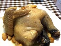 蒜頭蒸半雞