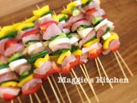 彩椒菇菇雞肉串