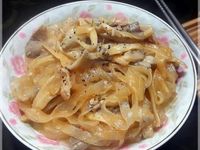 蘑菇白醬炒寬粉♥