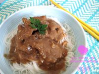 港式茶餐。沙嗲牛肉米粉
