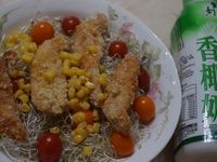 椰奶香炸雞柳條沙拉【鮮剖 椰子油】